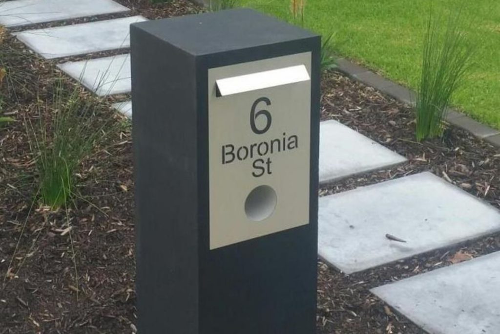 Freestanding Letterbox Adelaide Flavio Outdoor Living Solutions